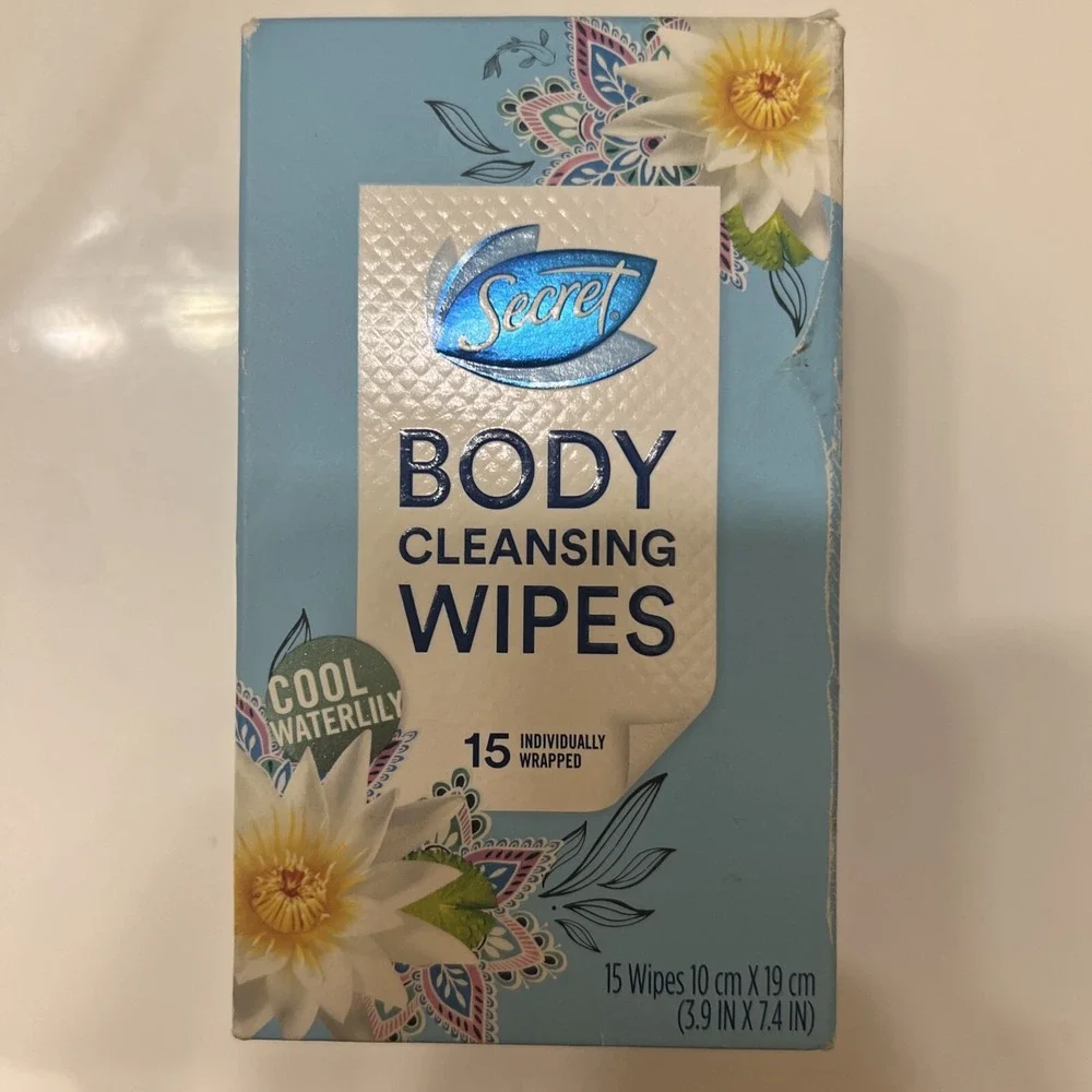 NEW Secret Body‎ Cleansing Wipes Calm Birch Water 15 Wipes Individually Wrapped